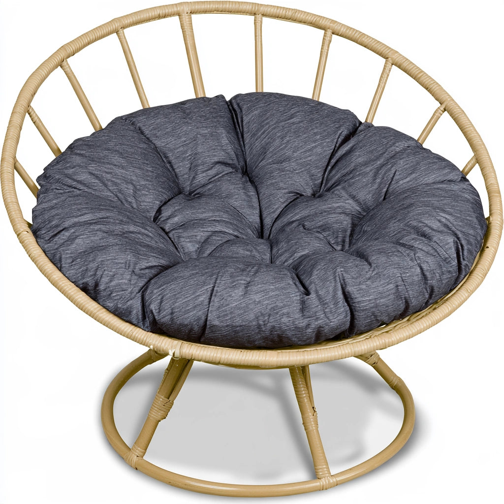 Accentfauteuil van rotan, kleur cognacbruin